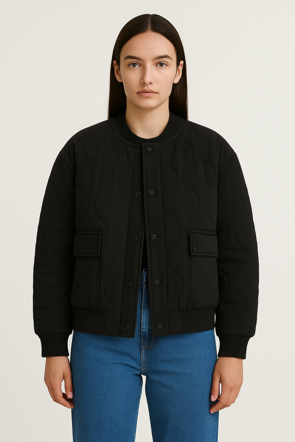 Übergangsjacke Damen | Steppjacke Damen | Druckknöpfe & sichere Pattentaschen