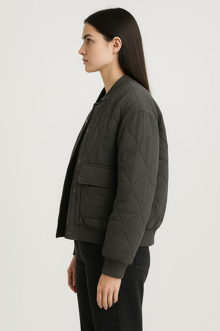 Übergangsjacke Damen | Steppjacke Damen | Druckknöpfe & sichere Pattentaschen