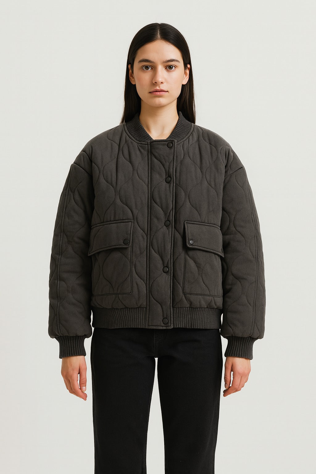 Übergangsjacke Damen | Steppjacke Damen | Druckknöpfe & sichere Pattentaschen