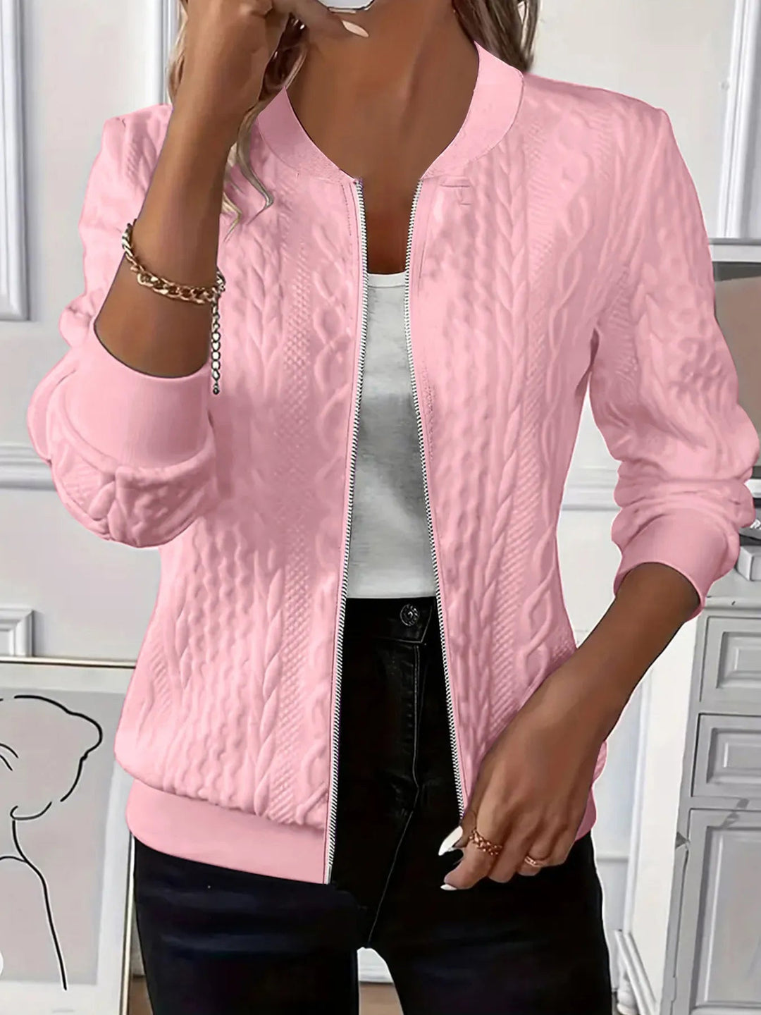 Übergangsjacke Damen | Sweatjacke Damen | Kapuze & Zipper für entspannten Komfort
