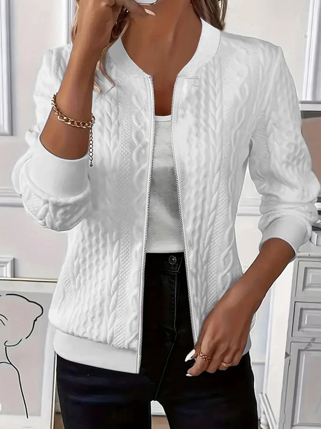Übergangsjacke Damen | Sweatjacke Damen | Kapuze & Zipper für entspannten Komfort