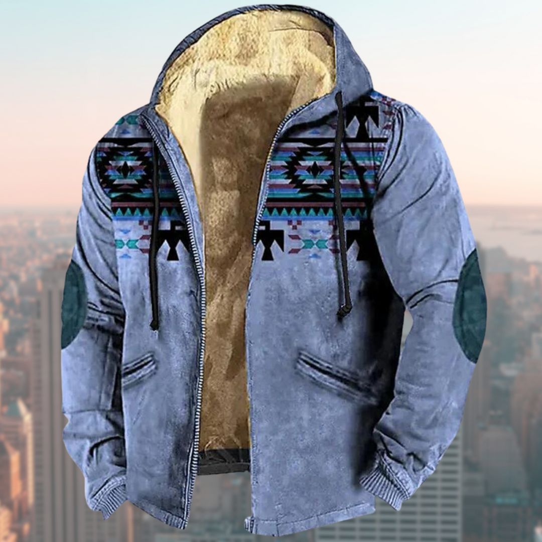 Übergangsjacke Herren | Herren Kapuzenjacke | Markantes Tribal-Design & hoher Komfort