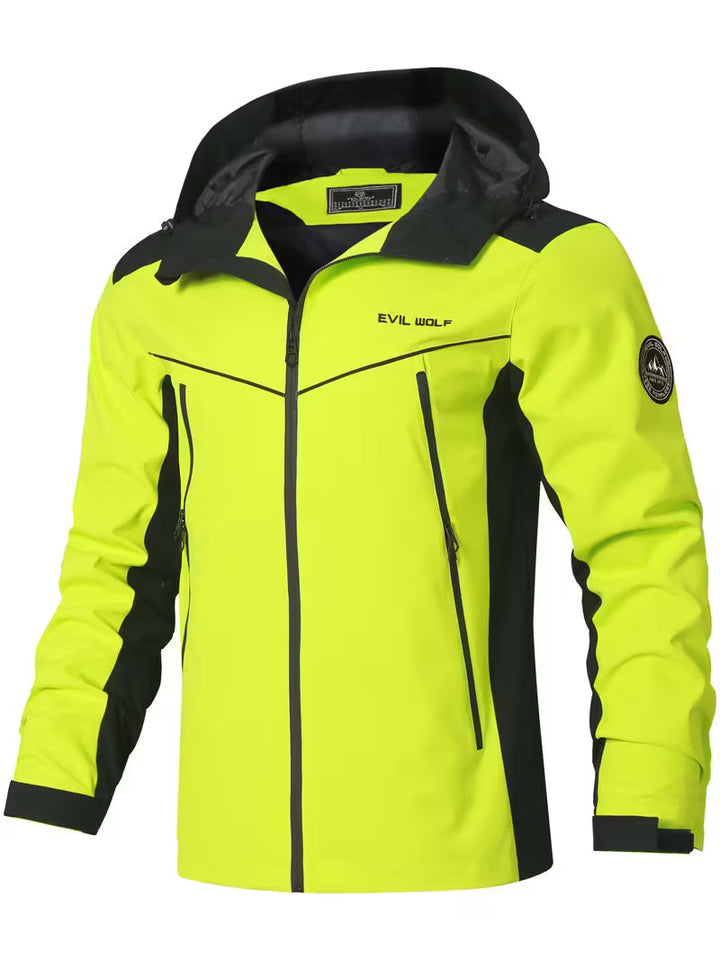 Übergangsjacke Herren | Softshelljacke mit Kapuze | Reißverschluss-Front & sichere Taschen