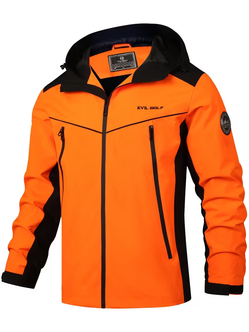 Übergangsjacke Herren | Softshelljacke mit Kapuze | Reißverschluss-Front & sichere Taschen