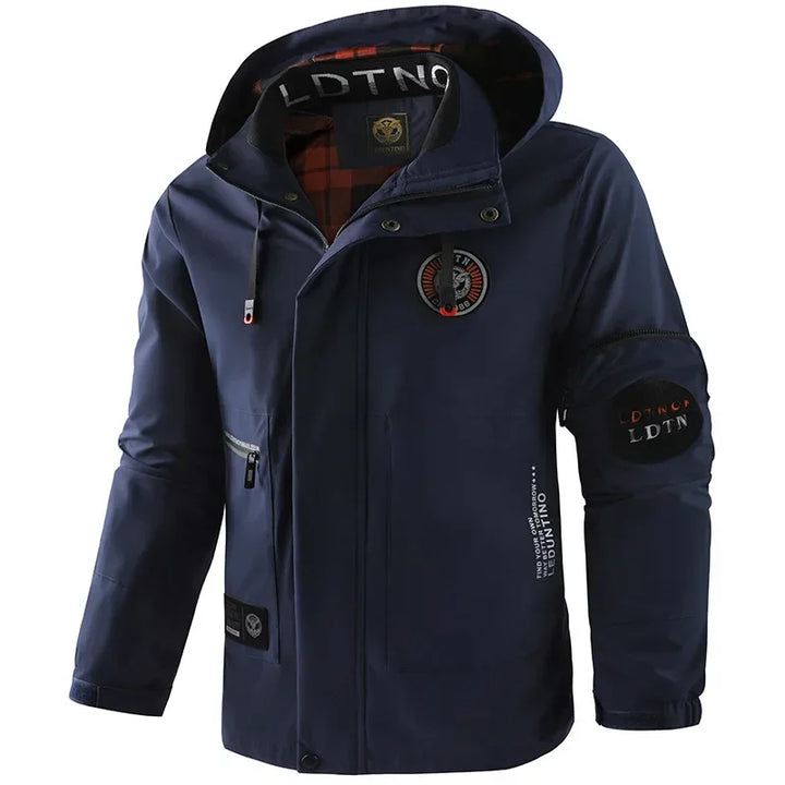 Übergangsjacke Herren | Steppjacke Herren mit Kapuze | Windschutz & große Taschen