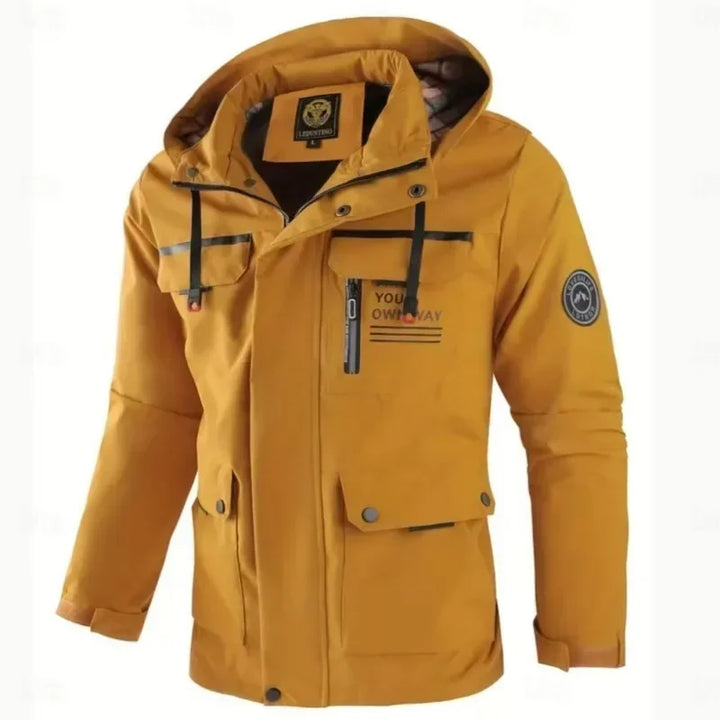 Übergangsjacke Herren | Steppjacke Herren mit Kapuze | Windschutz & große Taschen