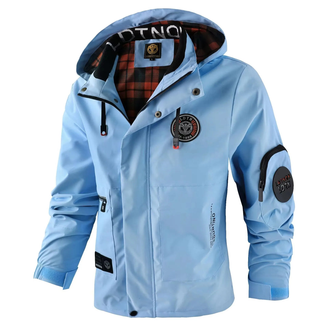 Übergangsjacke Herren | Steppjacke Herren mit Kapuze | Windschutz & große Taschen