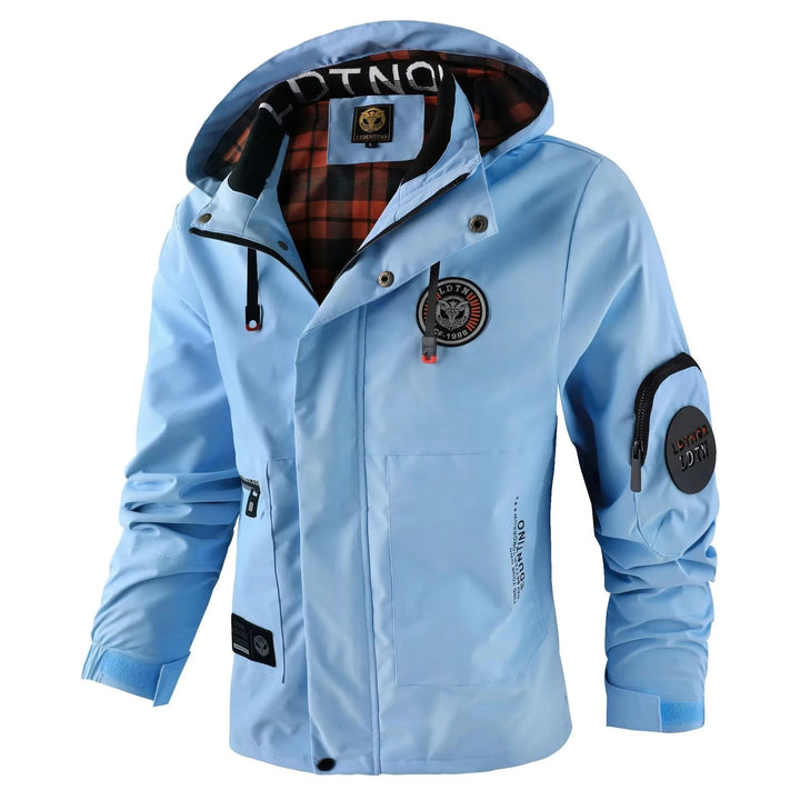Übergangsjacke Herren | Steppjacke Herren mit Kapuze | Windschutz & große Taschen