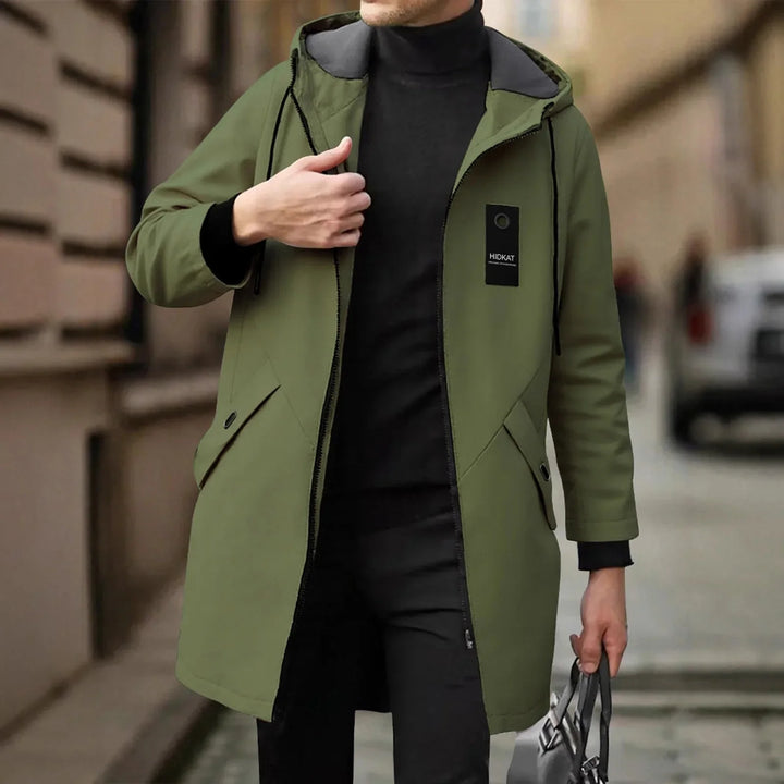 Übergangsjacke Herren | Trenchcoat Herren | Kapuze mit Kordelzug & Windschutz