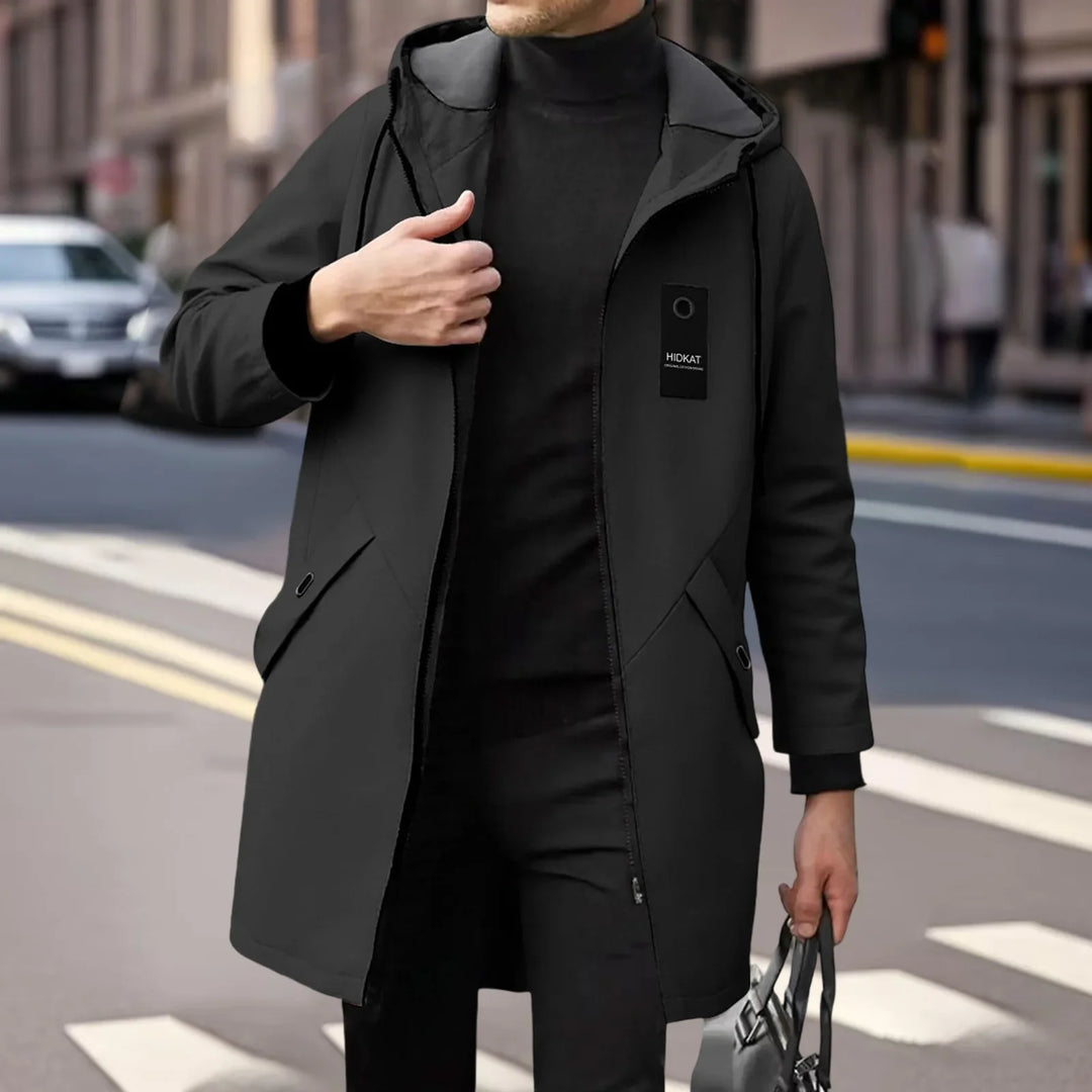 Übergangsjacke Herren | Trenchcoat Herren | Kapuze mit Kordelzug & Windschutz