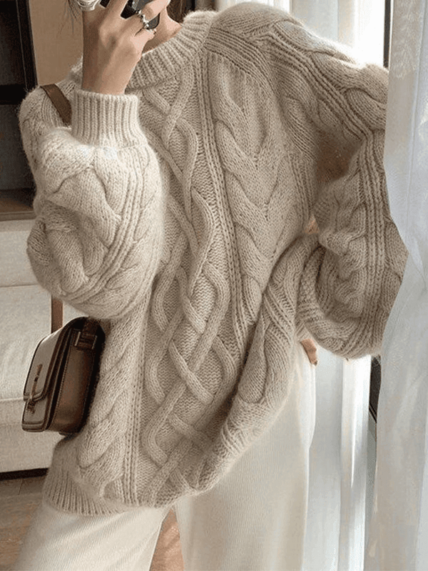 Übergroßer Pullover mit ausdrucksstarkem Druck