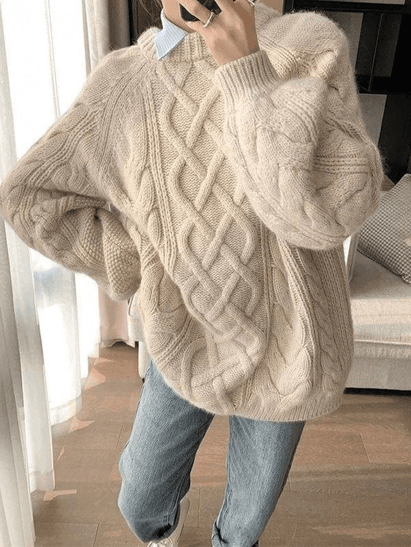 Übergroßer Pullover mit ausdrucksstarkem Druck