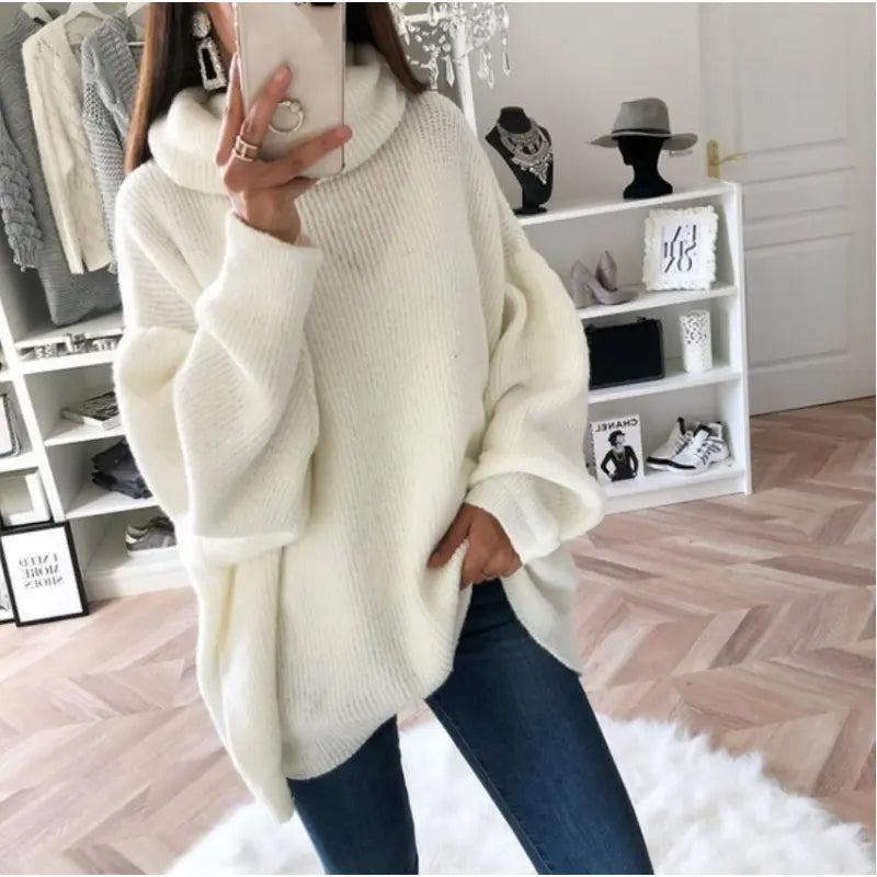 Übergroßer Strickpulli mit langen Ärmeln