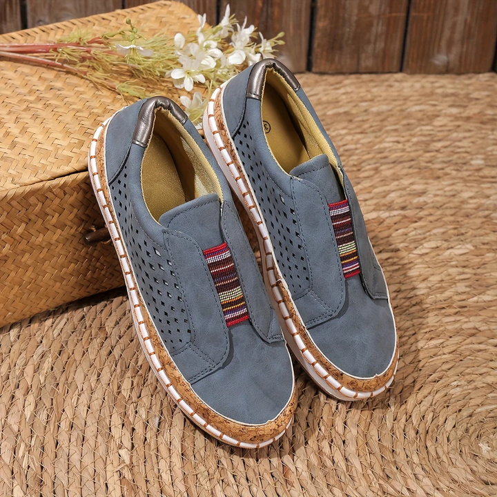 Slip-On Freizeitschuhe Damen perforiert