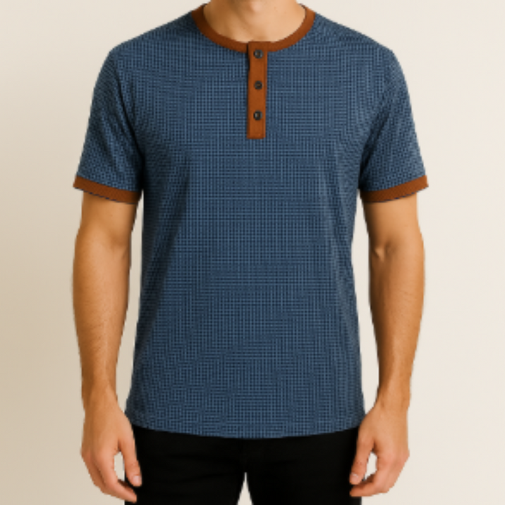 Henley-Shirt Herren kurzarm mit Knopfleiste