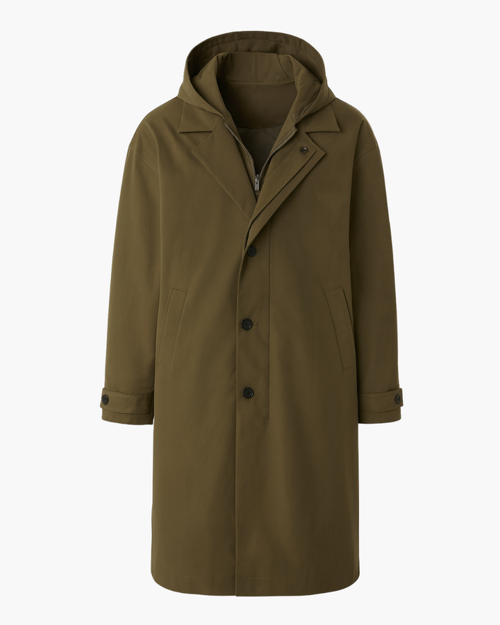 Kapuzen-Trenchcoat wasserabweisend und windabweisend