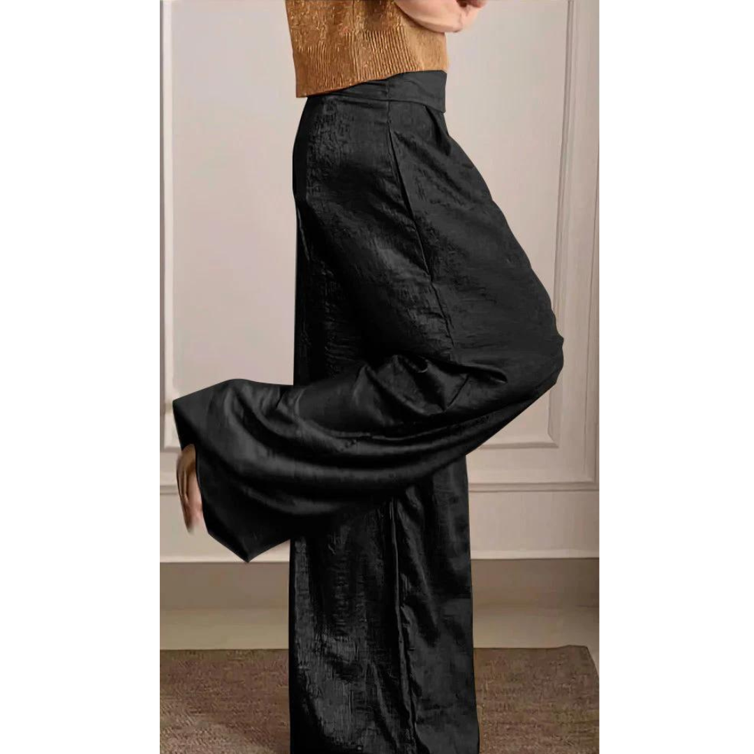 Damen Zweiteiler Set V-Ausschnitt weite Hose