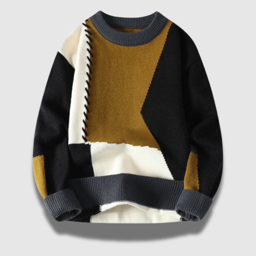 Maglia Uomo Elegante Scollo Rotondo Motivo Stampato