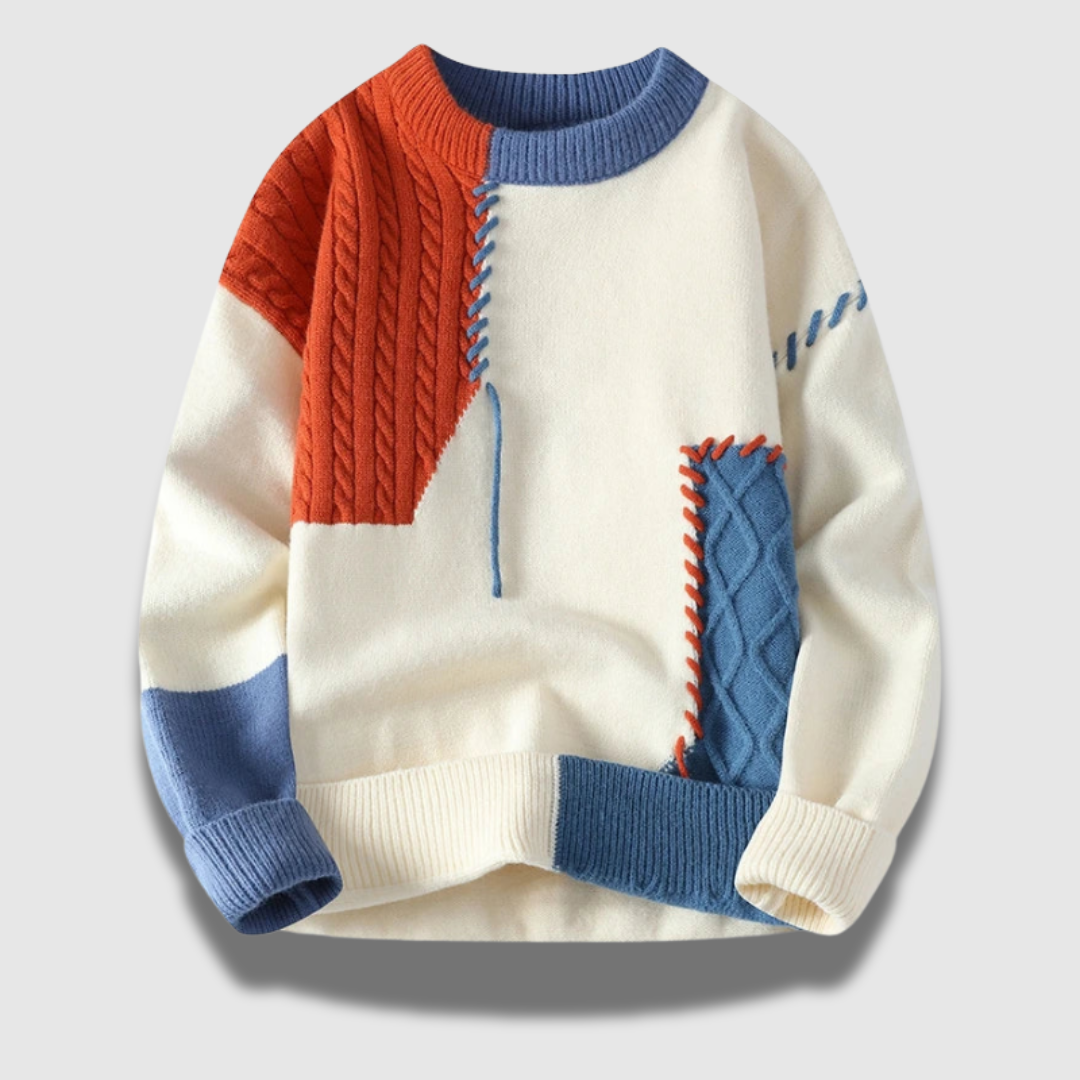 Maglia Uomo Elegante Scollo Rotondo Motivo Stampato