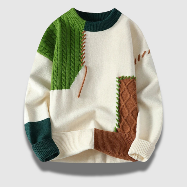 Maglia Uomo Elegante Scollo Rotondo Motivo Stampato - Vesarelli