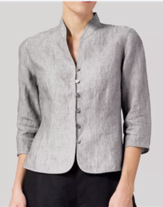 Johanna – Damen Strukturierte Stehkragen Jacke