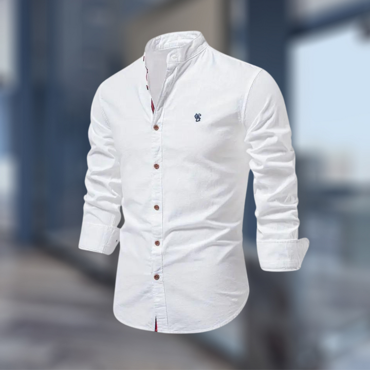 Markus – Men stand-up collar Button-Up Shirt - Image 2
