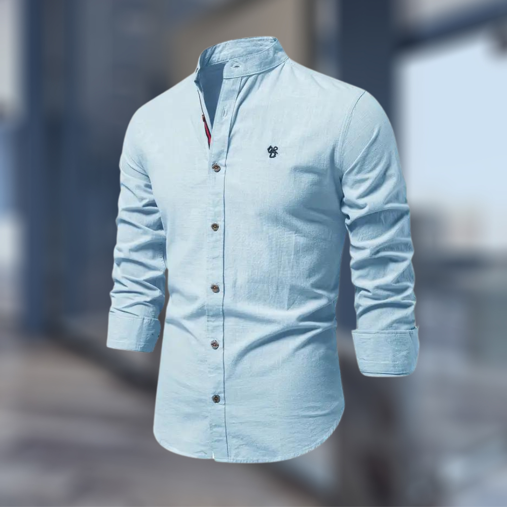 Herrenhemd Stehkragen Langarm