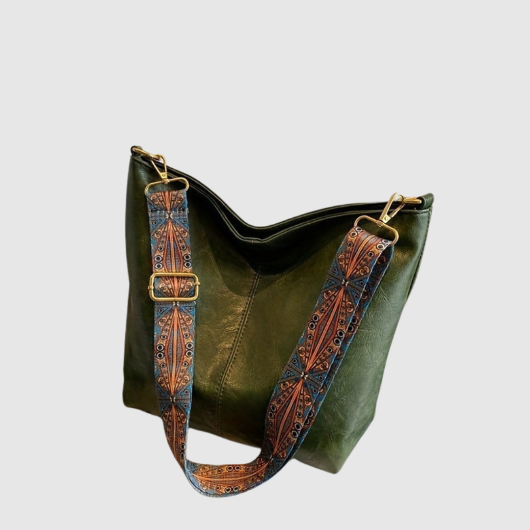 Borsa Tracolla Donna in Pelle Ricamata Stile Vintage Chic