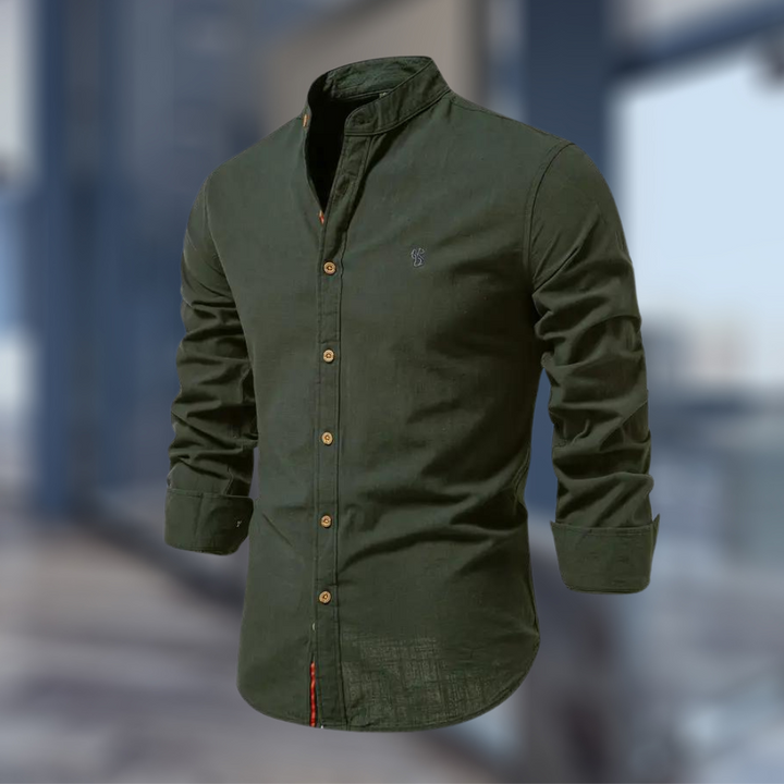 Markus – Men stand-up collar Button-Up Shirt - Image 1