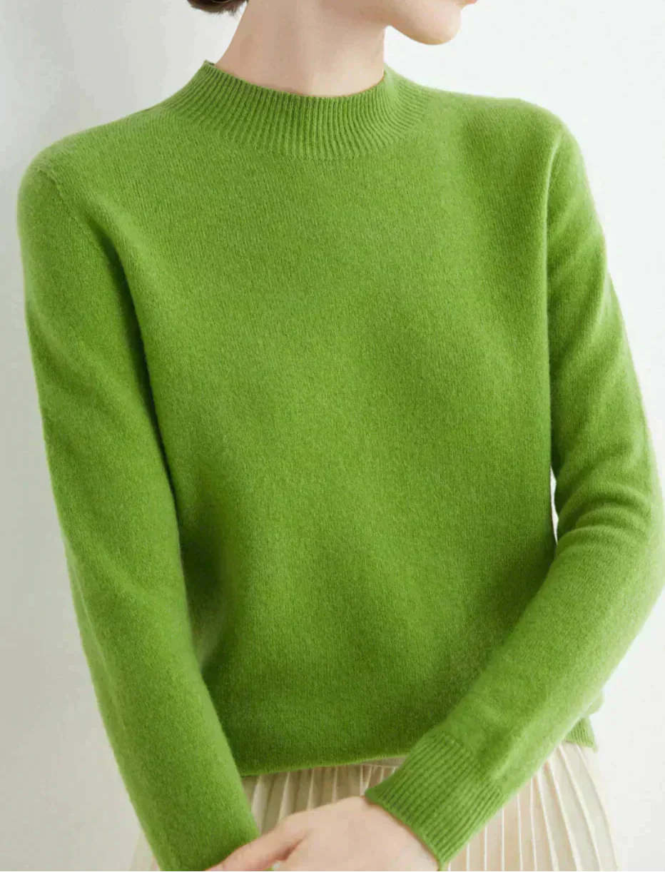 Nora – Damen Feinstrick Pullover mit Rundhalsausschnitt