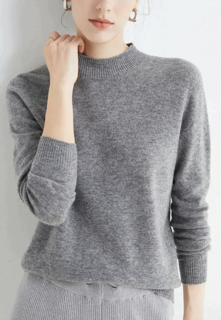 Nora – Damen Feinstrick Pullover mit Rundhalsausschnitt