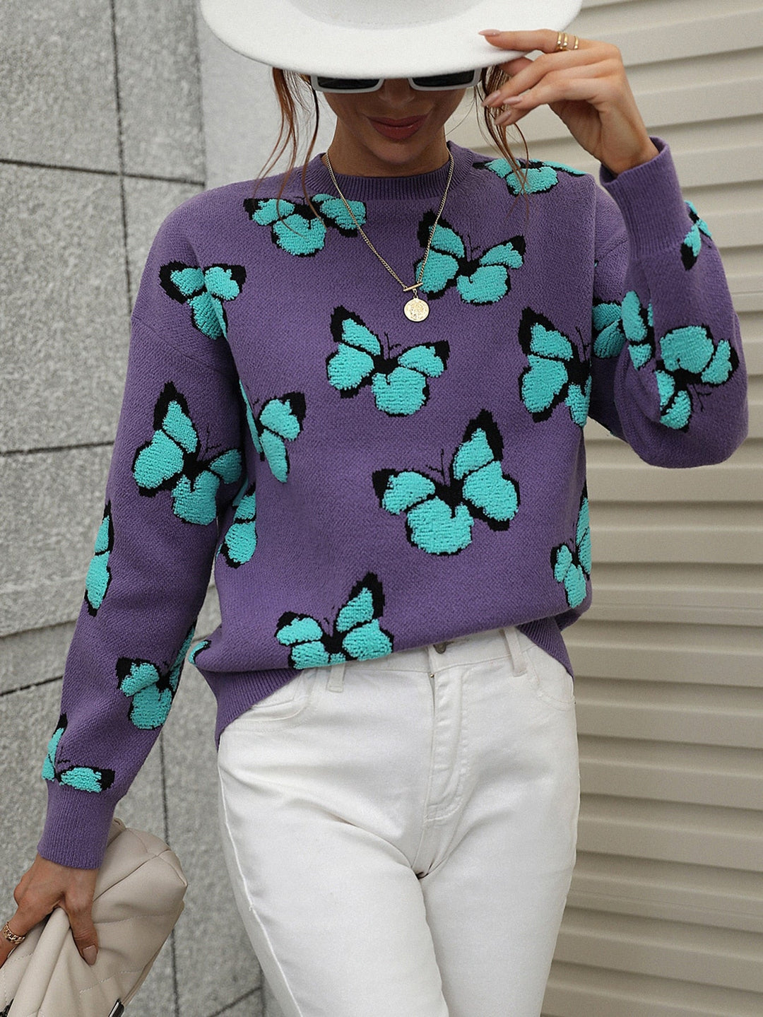 Vanessa - Pullover mit Schmetterlingsmuster