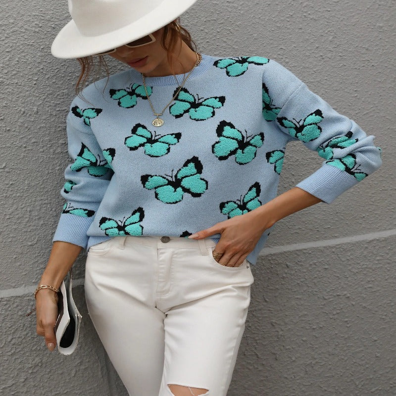 Vanessa - Pullover mit Schmetterlingsmuster