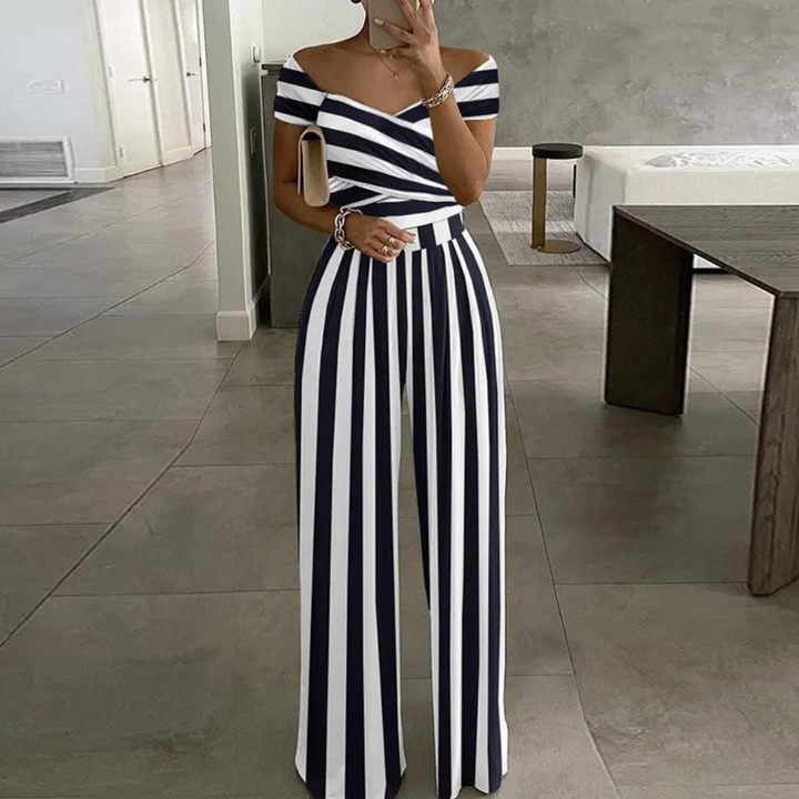 Vera | Eleganter Damen Jumpsuit – Schulterfrei, Weit Beinig & Festlich für Hochzeiten 3