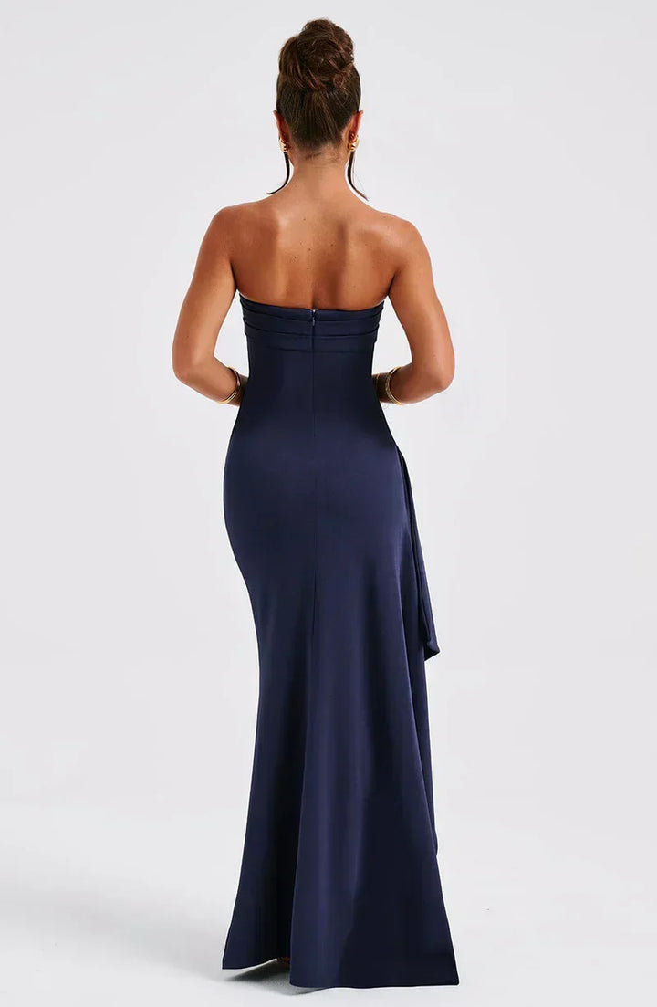 Verdrehte Maxikleid ohne Schultern | Yvette