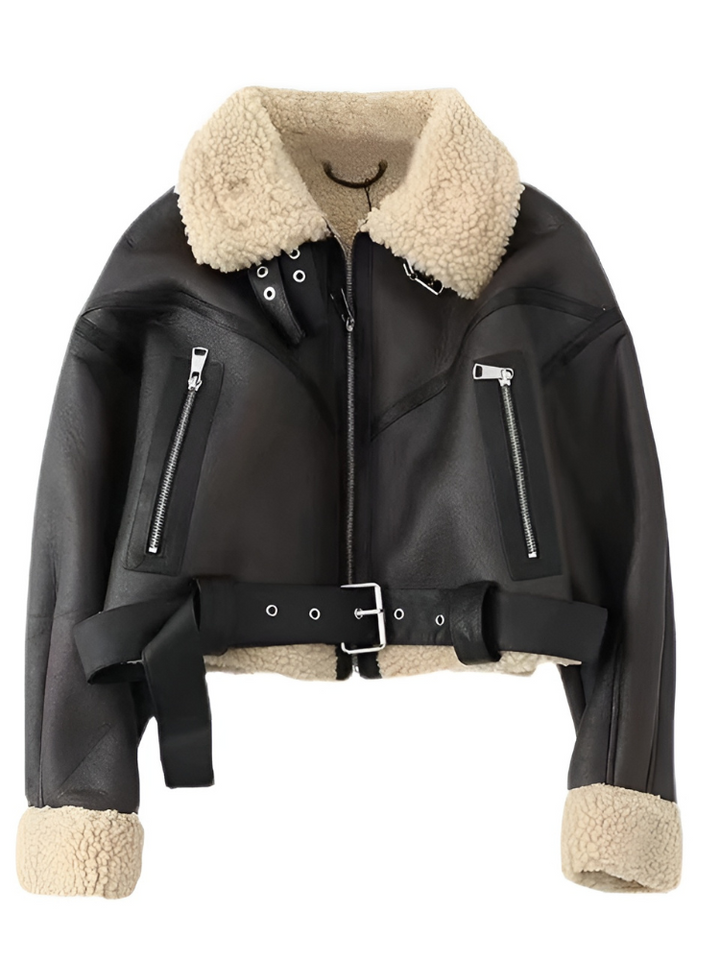 Veronica - Kurz geschnittene Jacke mit Teddyfutter