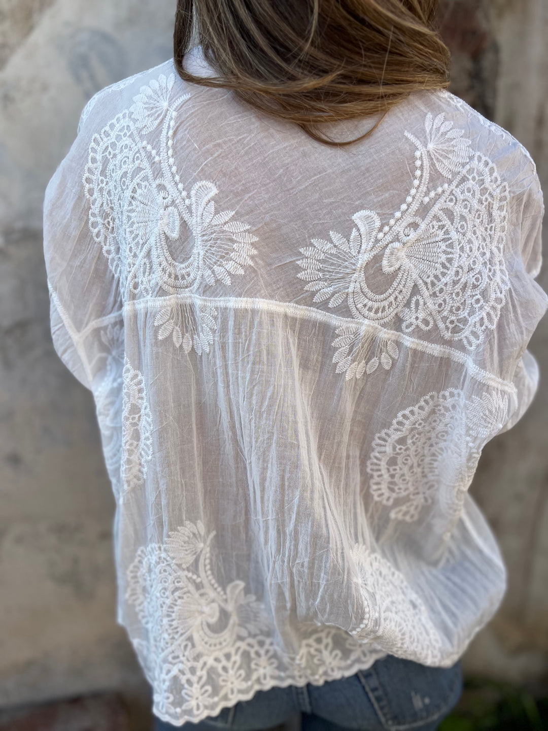 Viva | Elegante Blusen für Festliche Anlässe – Damen-Spitzenbluse mit 3/4-Ärmeln und Romantischen Details 5