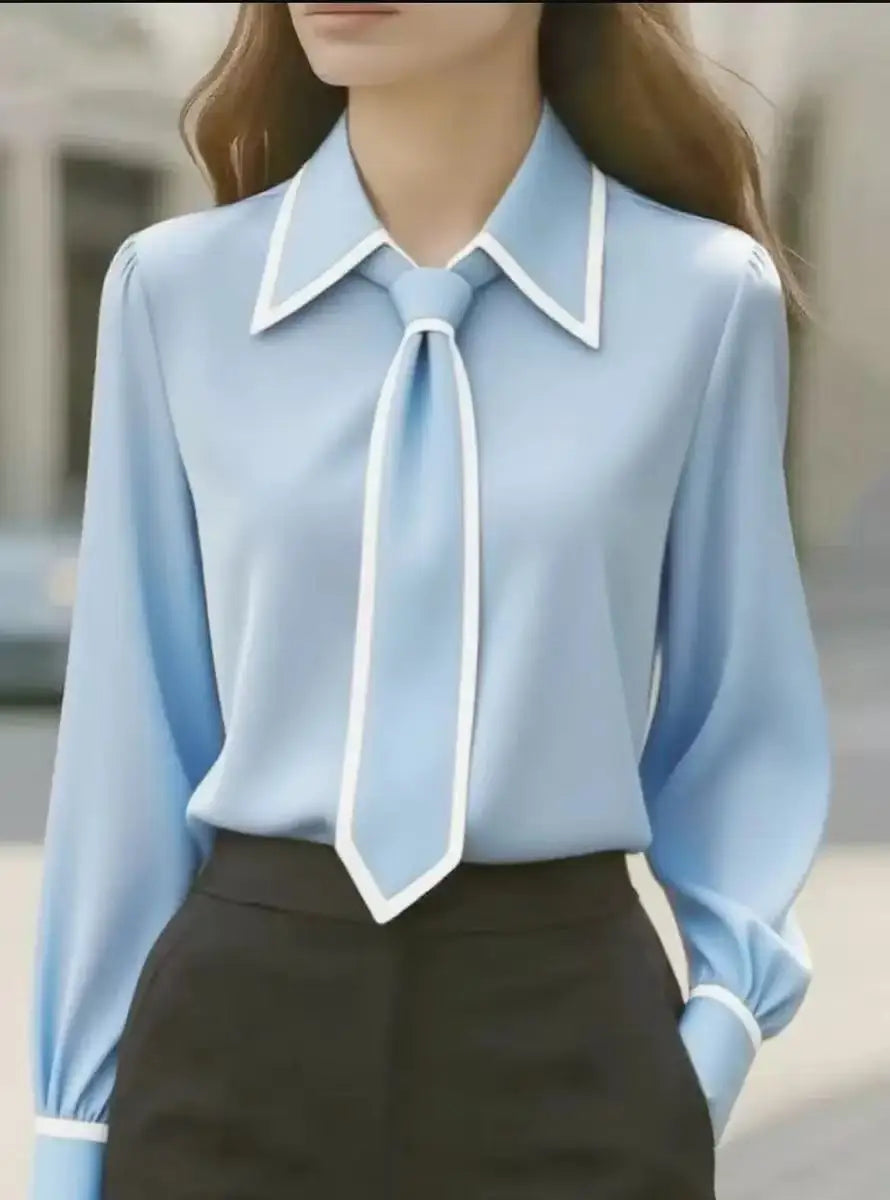 Vivia | Elegante Damenbluse mit Bindekragen – Weiße Bluse für Festliche Anlässe 3
