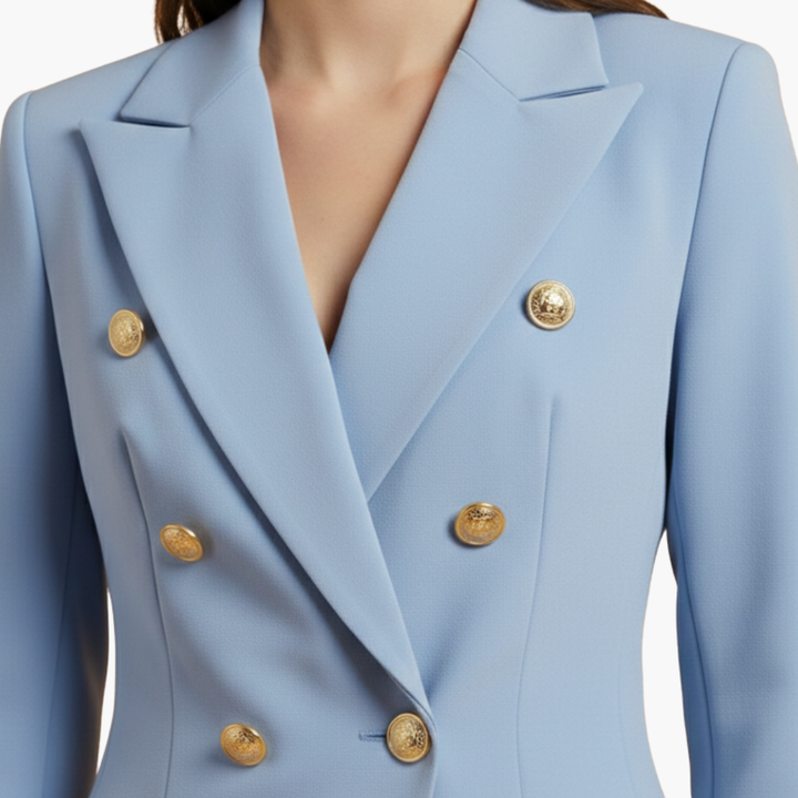 Blazer Damenblazer mit Knöpfen und gerader Hose – elegantes Zweiteiler-Set