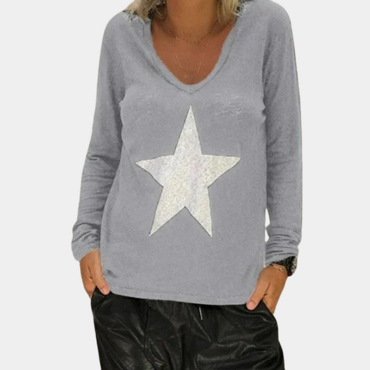 Warmer Damen-Pullover mit V-Ausschnitt, kuschelig gestrickt für den Winter