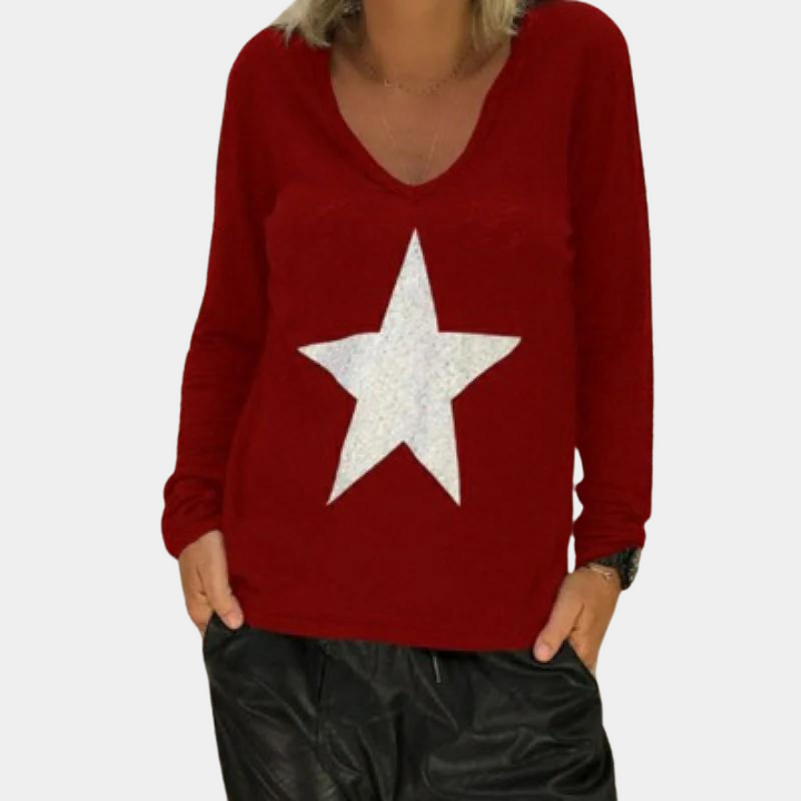 Warmer Damen-Pullover mit V-Ausschnitt, kuschelig gestrickt für den Winter