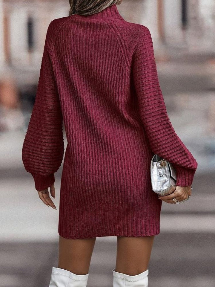 Warmes Strickkleid mit Rollkragen für Frauen