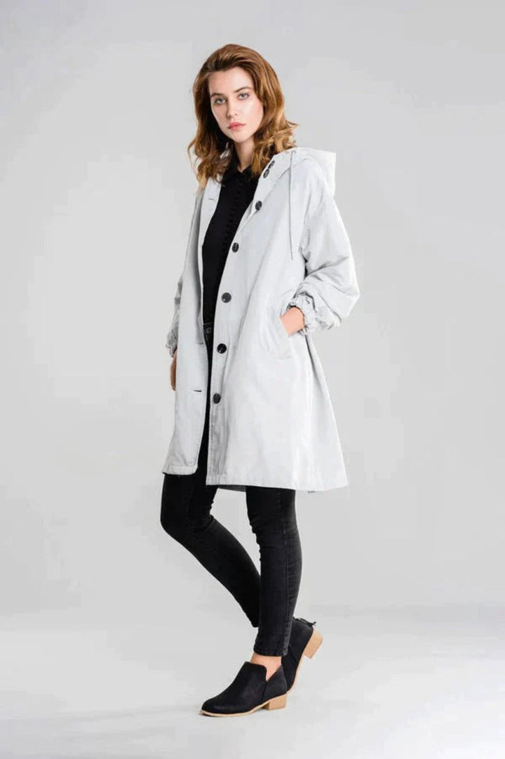 Edith | Damen Langer Freizeitmantel mit Lockerer Passform