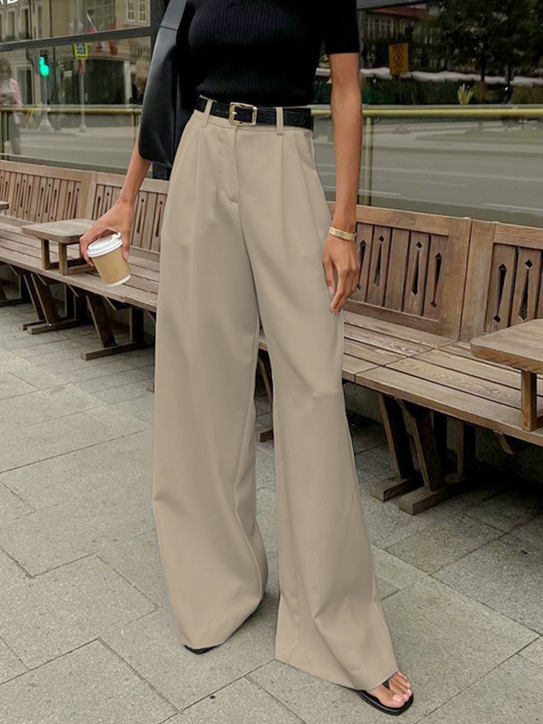 Weite Hosen Damen mit Gürtel