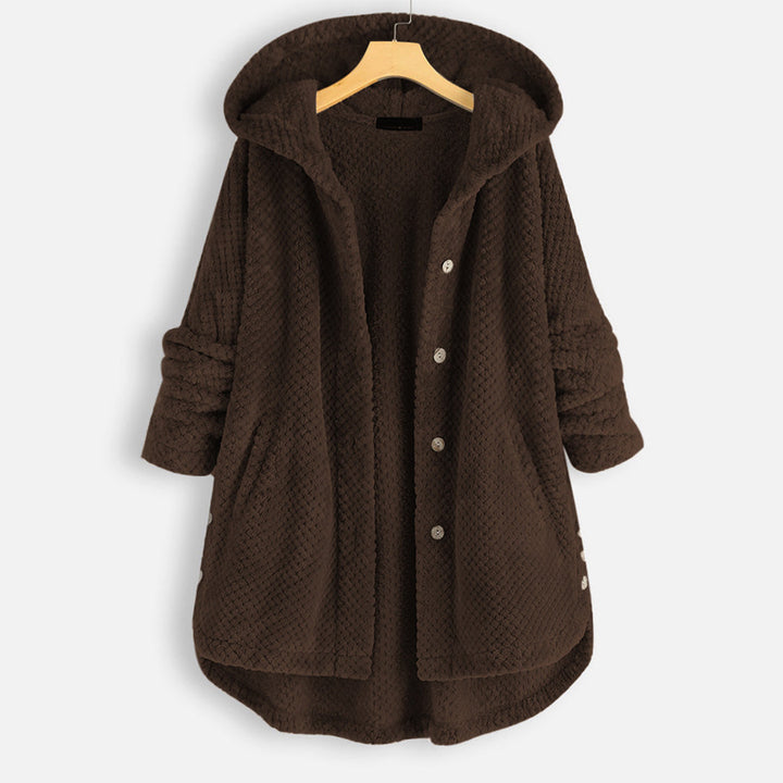 Wendbare Fleece-Strickjacke mit Kapuze für Frauen