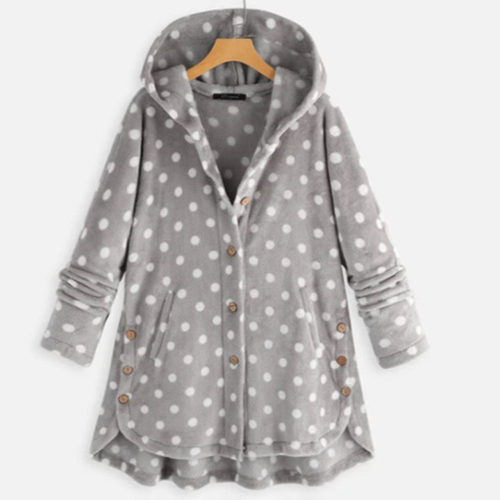 Wendbare Fleece-Strickjacke mit Kapuze für Frauen