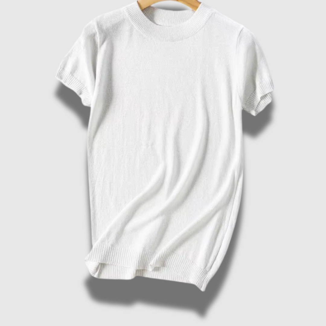 Maglione Donna Leggero Manica Corta Tessuto Lucido