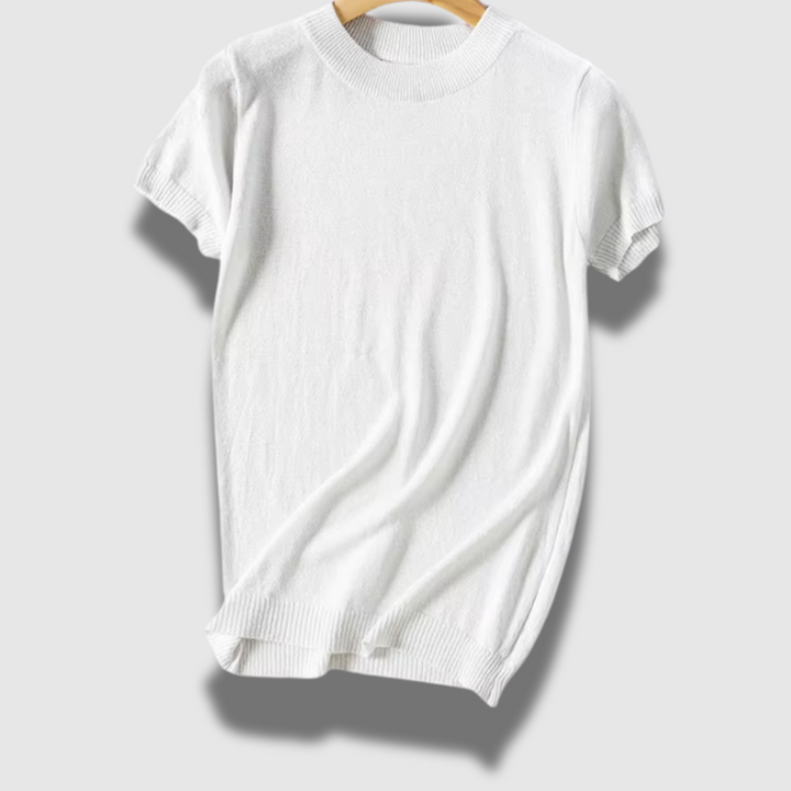 Maglione Donna Leggero Manica Corta Tessuto Lucido