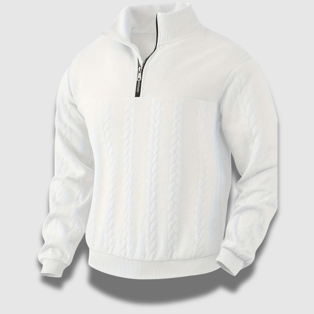 Maglione Uomo a Maglia con Zip Stile Vintage Classico
