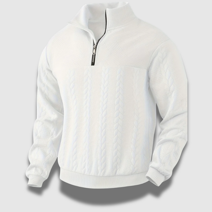 Maglione Uomo a Maglia con Zip Stile Vintage Classico